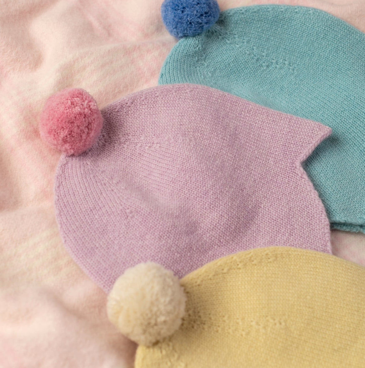 Parma Violet Cashmere Baby Bonnet Rosie Sugden x Wee Blue Bell