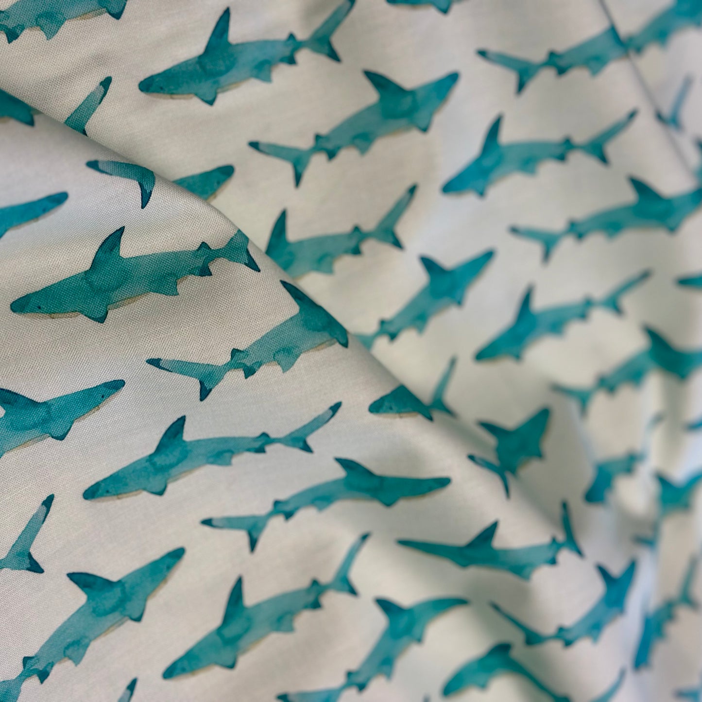 Sharks Aqua Craft Fabric
