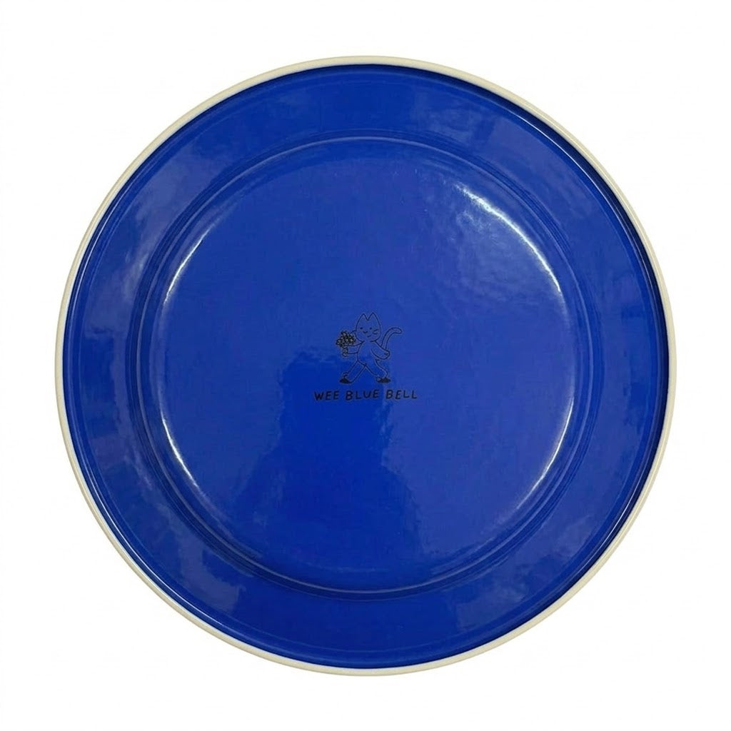 Enamel Dinner Plate - Battenberg Blue