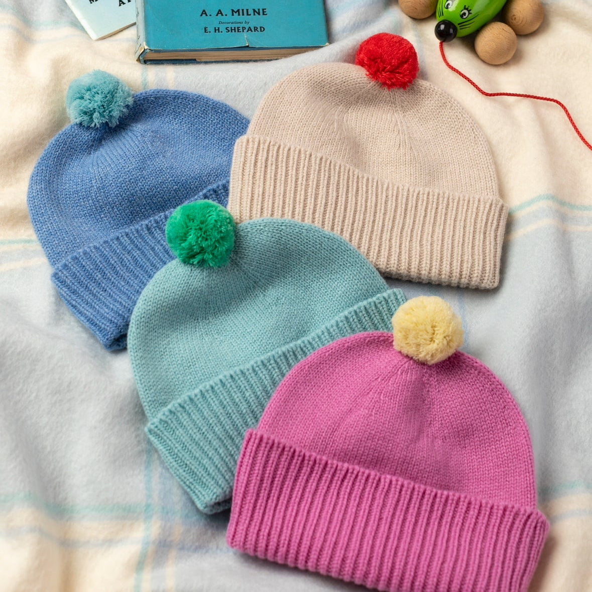 Blueberry Cashmere Beanie Rosie Sugden x Wee Blue Bell
