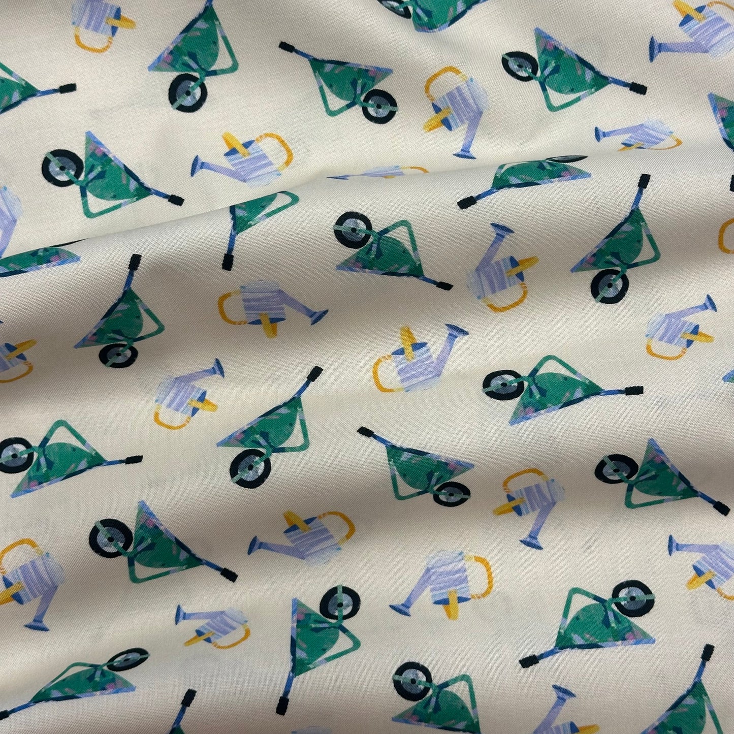Wheelbarrows Greenhouse Craft Fabric