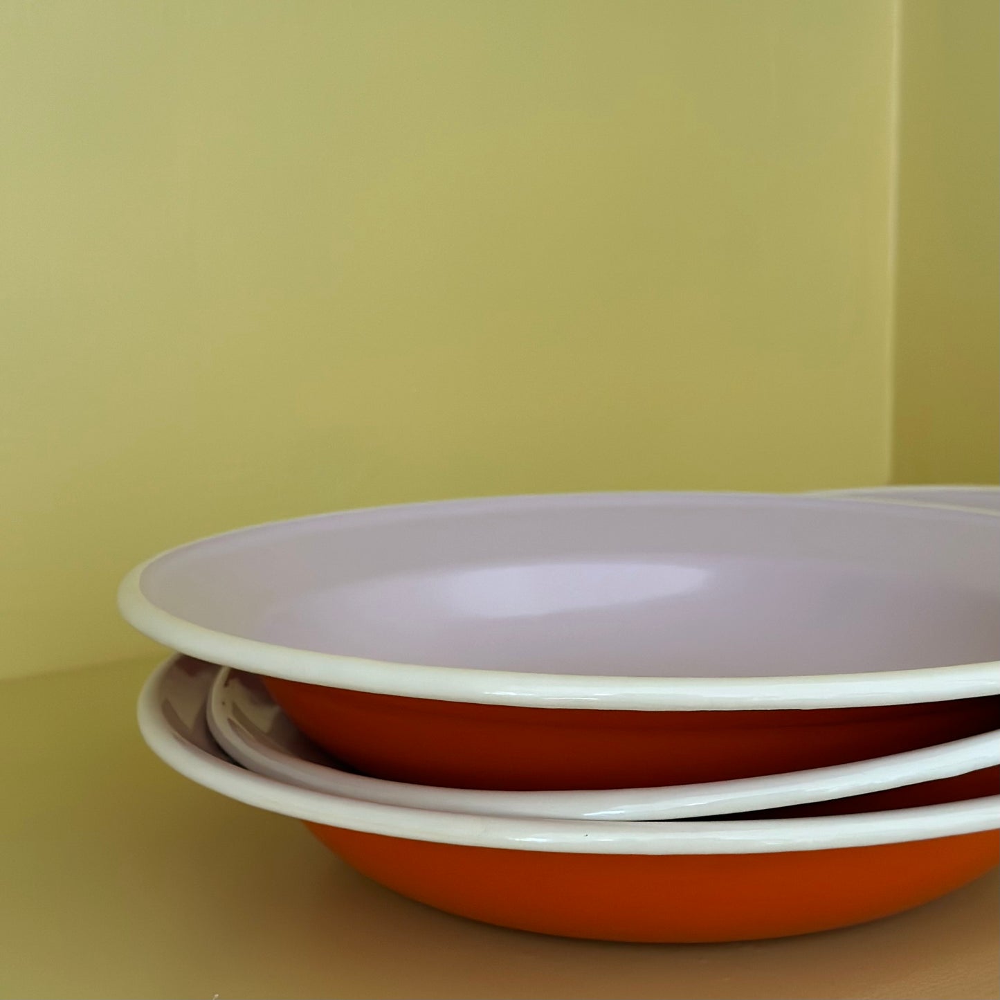 Enamel Pasta Bowl - Orange Sorbet