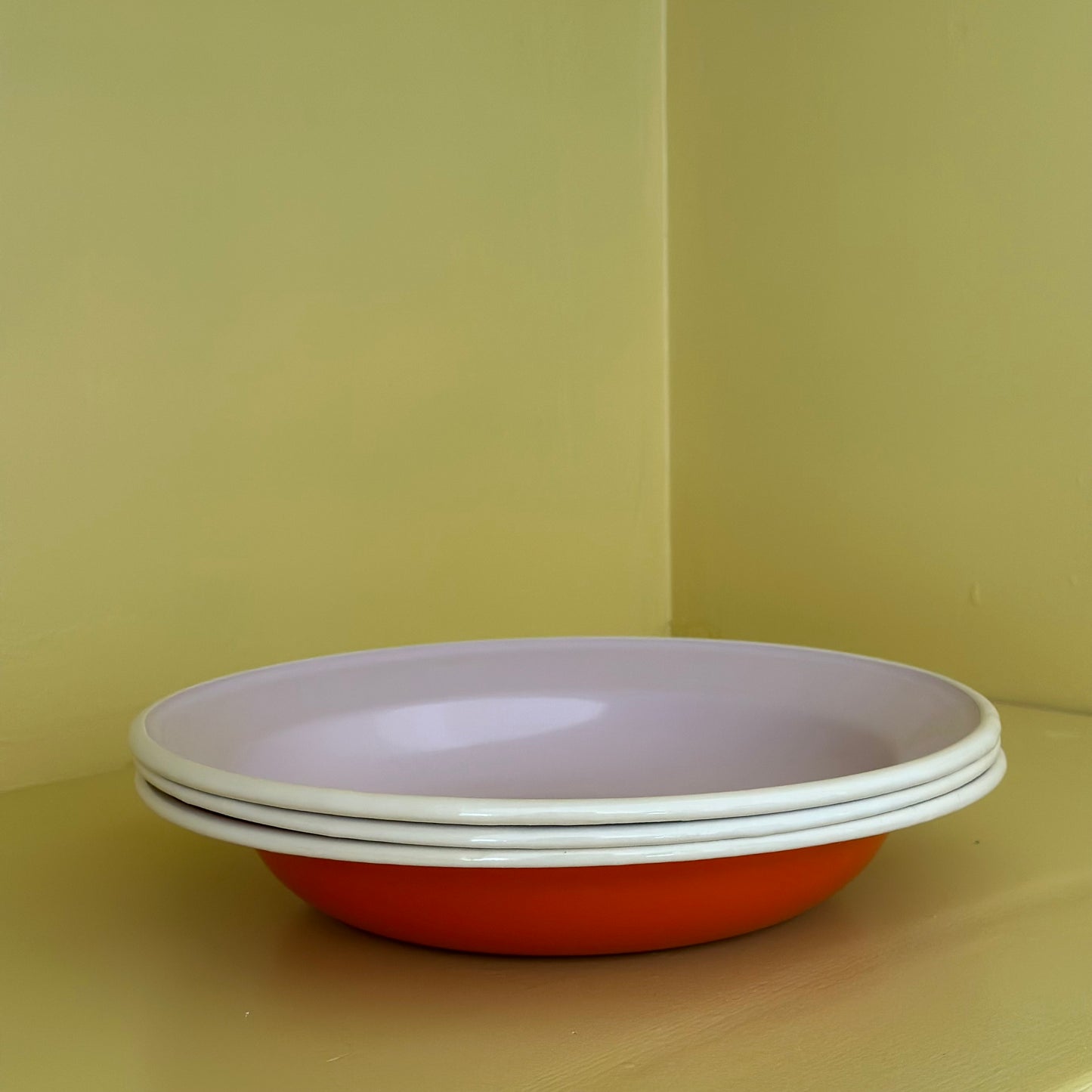 Enamel Pasta Bowl - Orange Sorbet