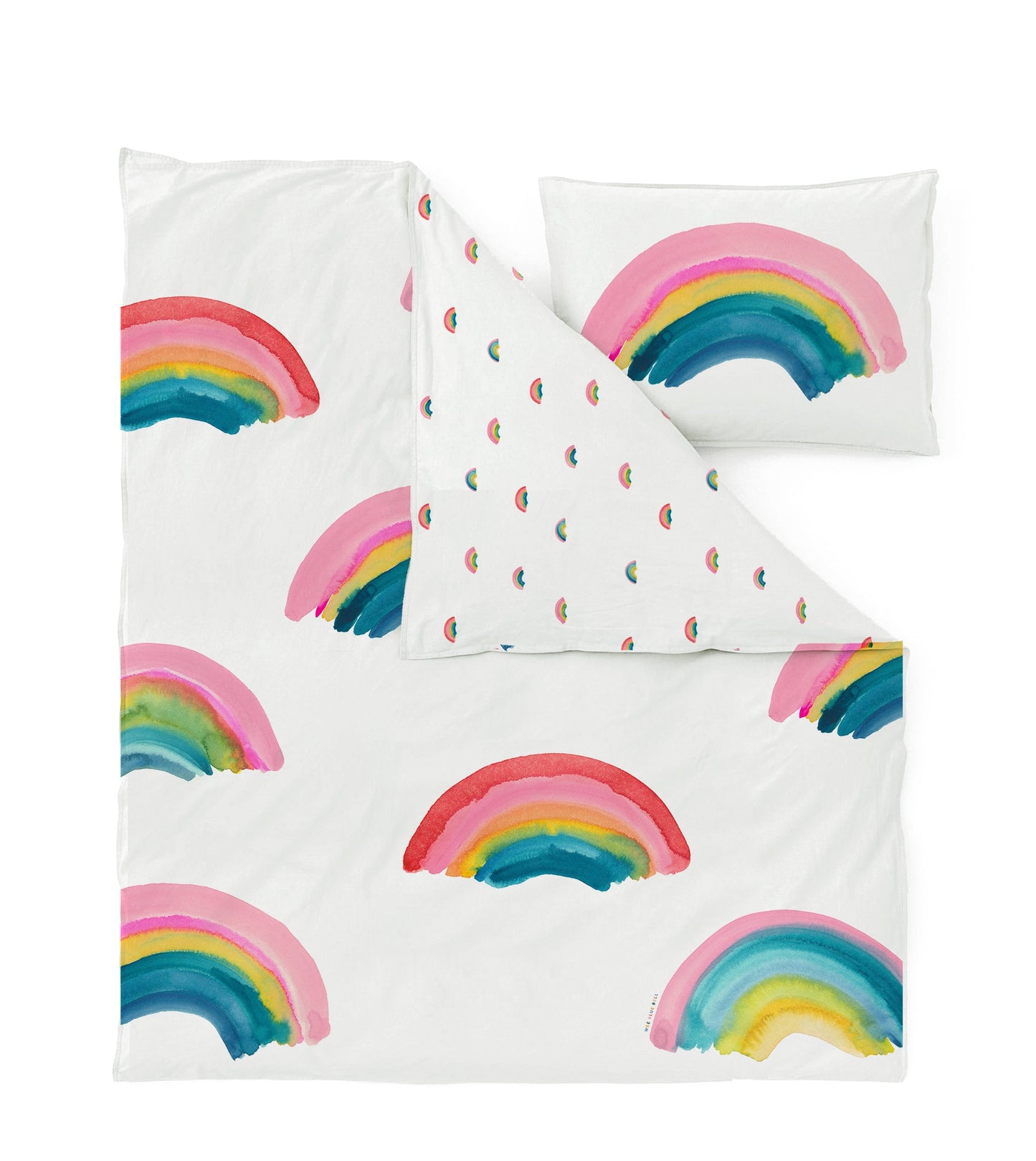 Reversible Rainbows Duvet Cover Set Toddler Sample