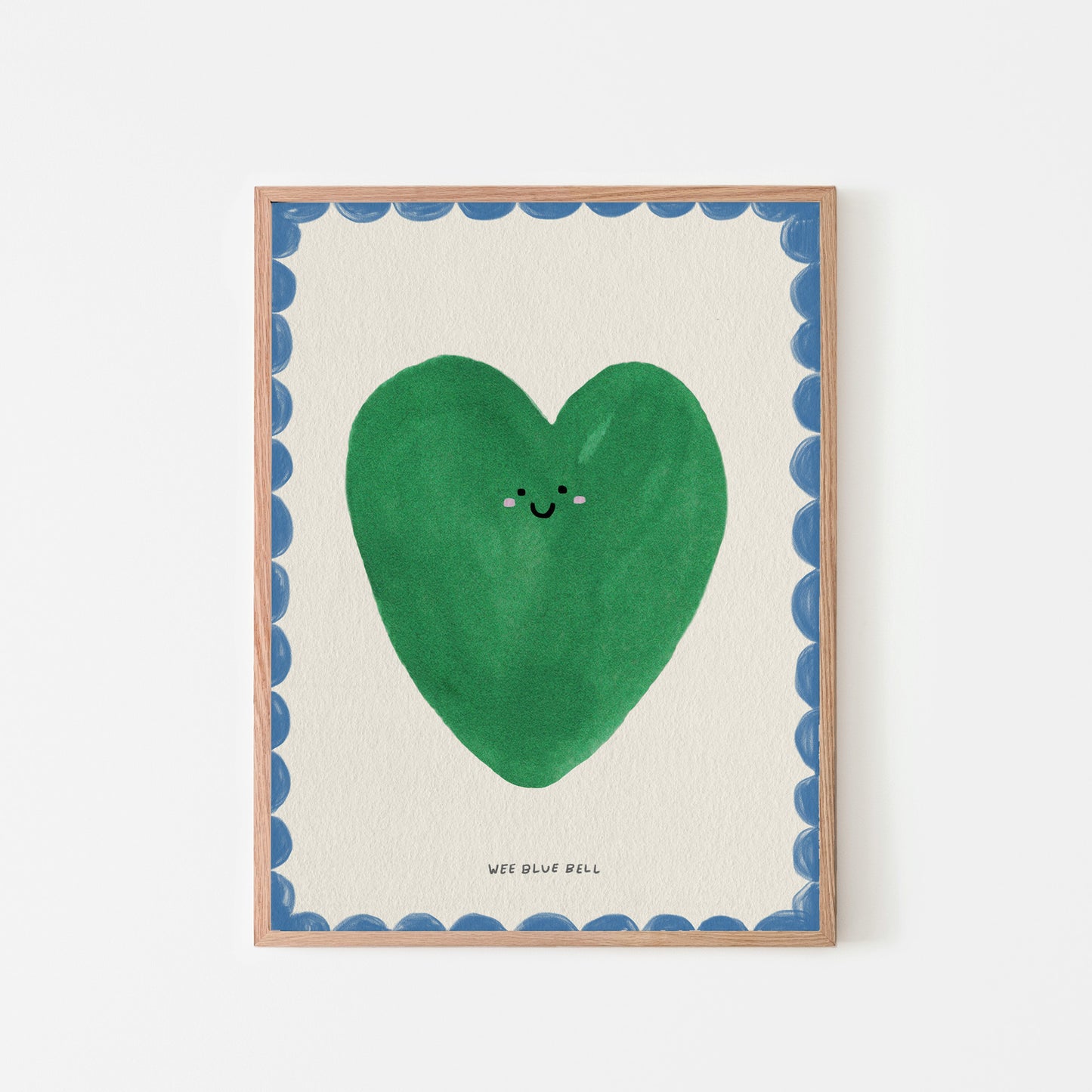 Green Loveheart Wall Art