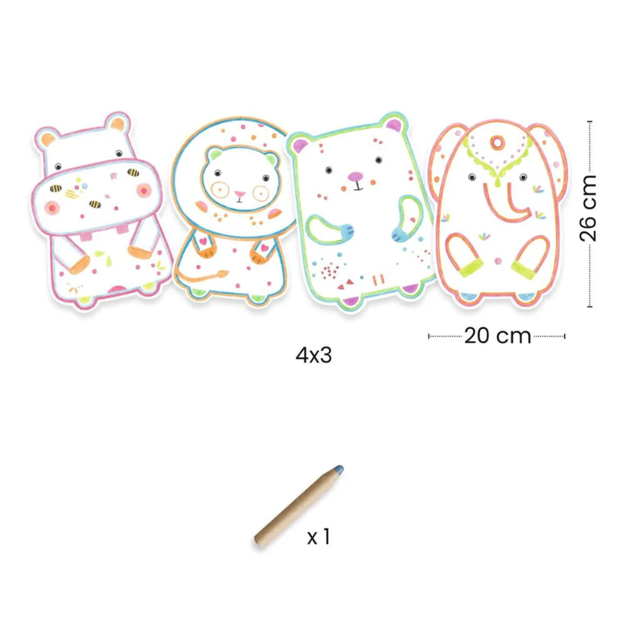 Djeco Magic Colouring Reveal Pictures - Wild Animals