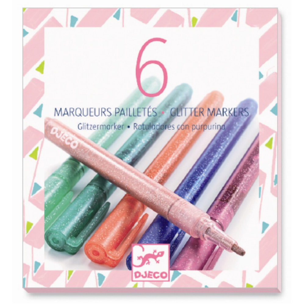 Djeco 6 Sweet Glitter Markers
