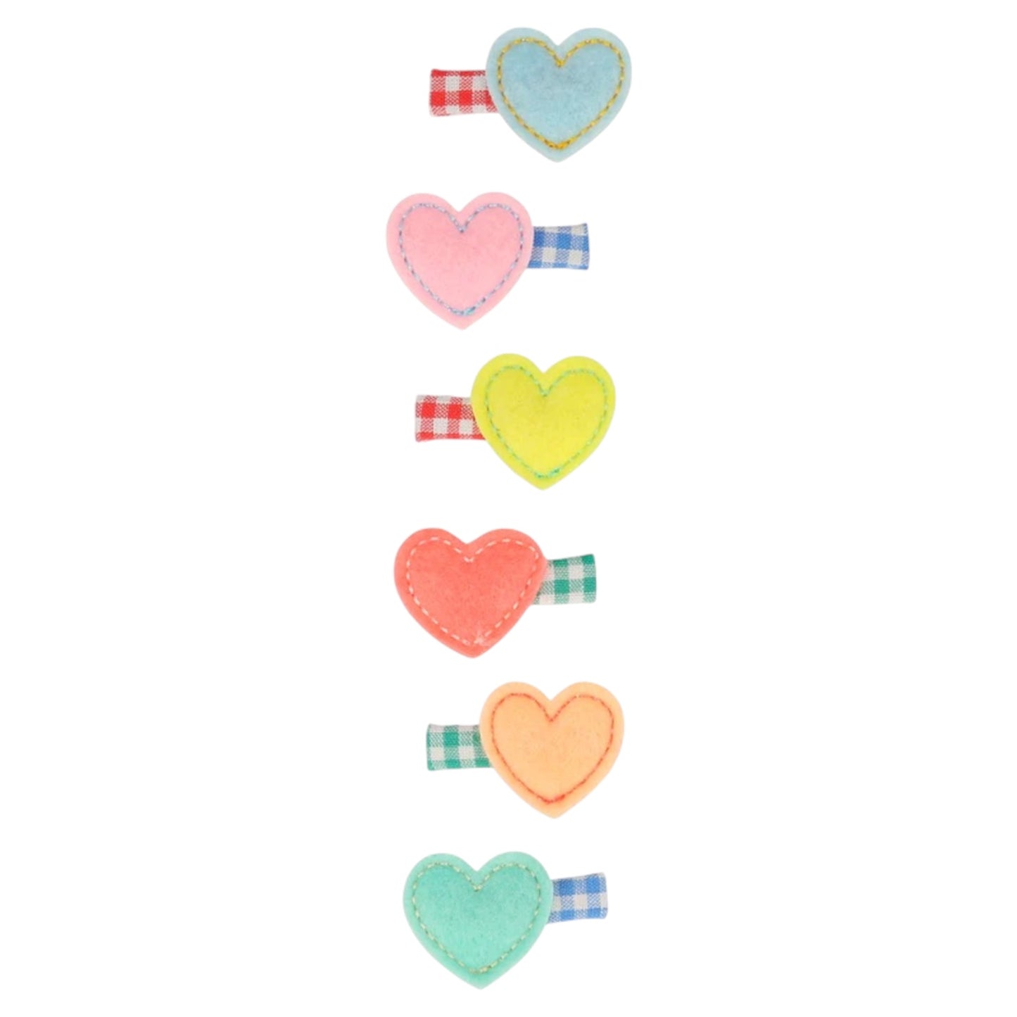 Meri Meri Felt Heart Hair Clips (x6)