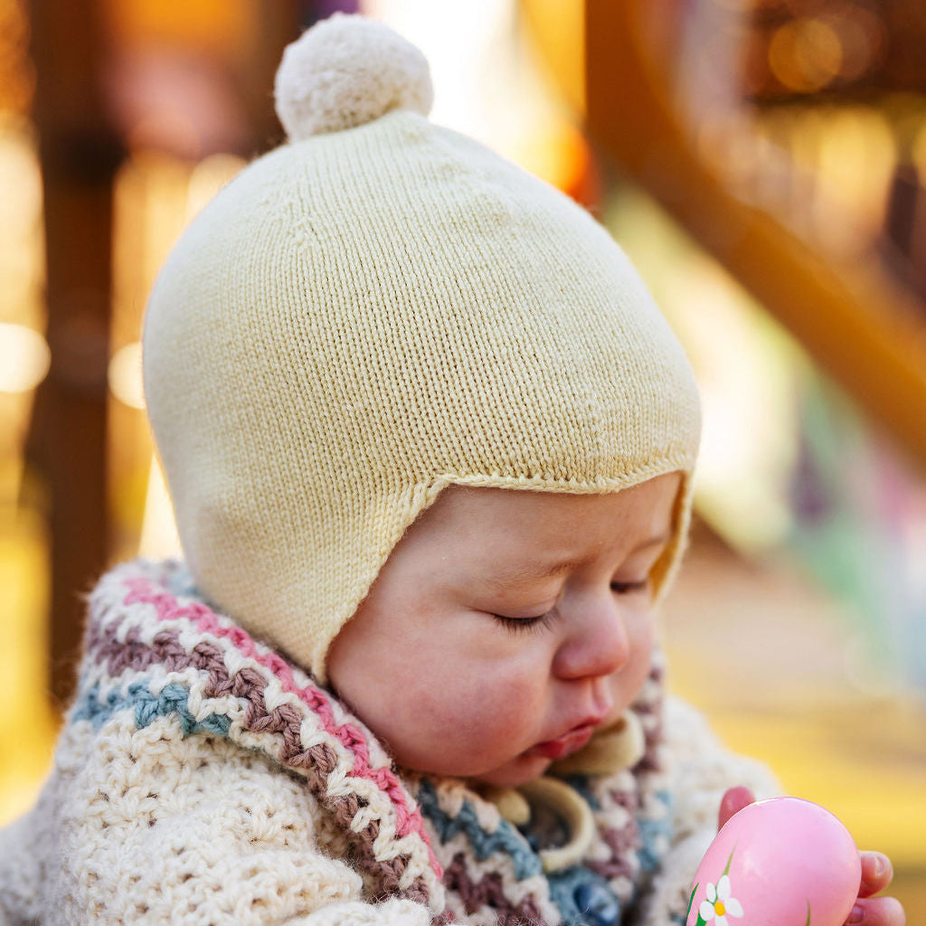 Buttermilk Cashmere Baby Bonnet Rosie Sugden x Wee Blue Bell