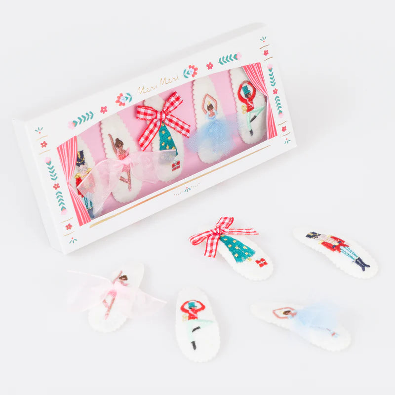 Meri Meri Embroidered Nutcracker Hair Clips (x5)