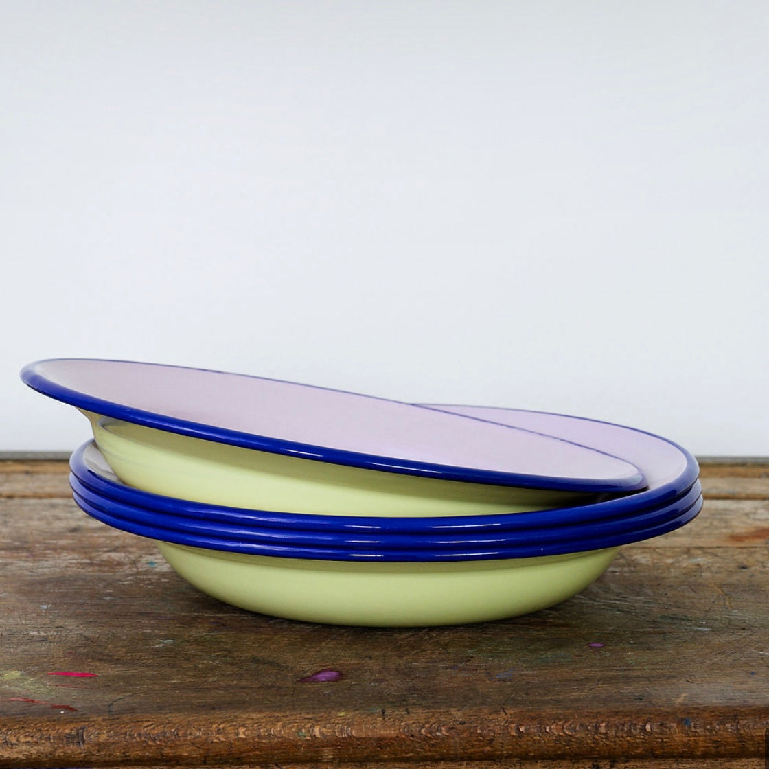 Enamel Pasta Bowl - Pink Lemonade