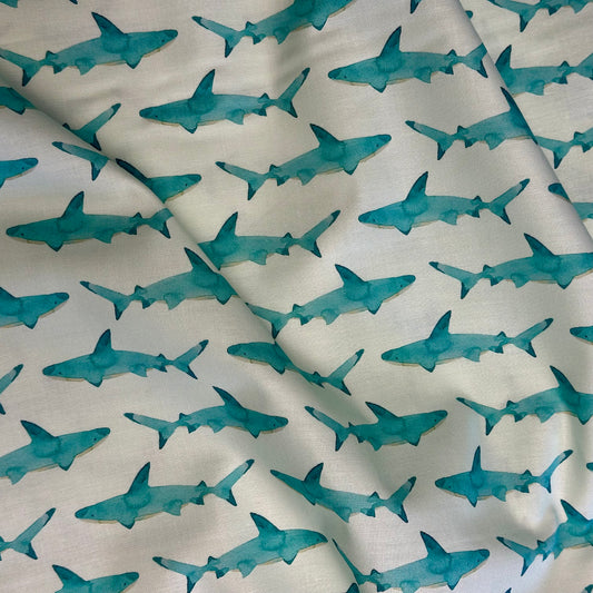 Sharks Aqua Craft Fabric