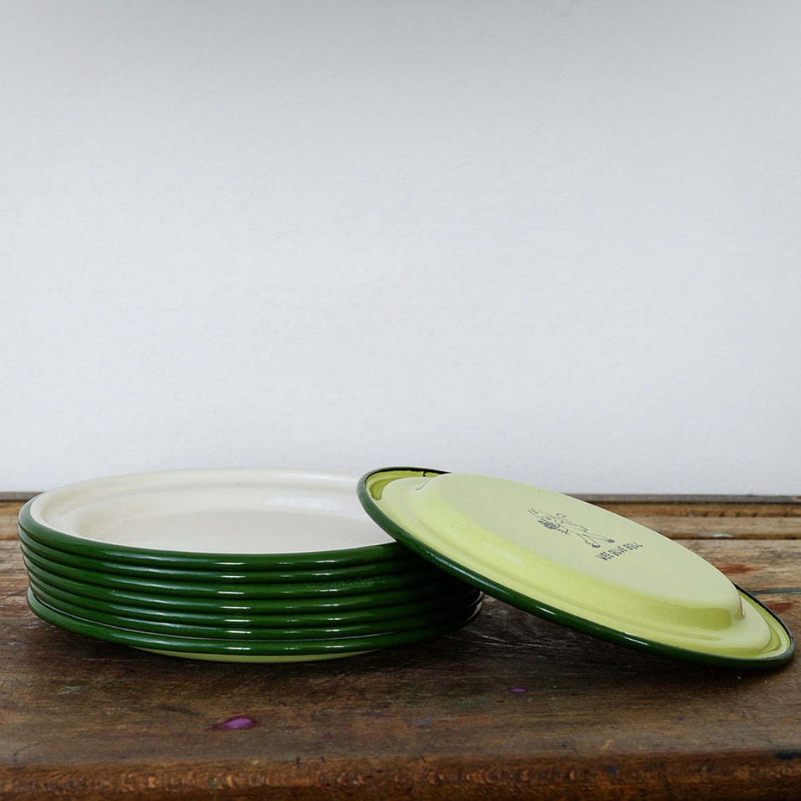 Enamel Snack Plate - Green Banana