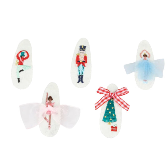 Meri Meri Embroidered Nutcracker Hair Clips (x5)