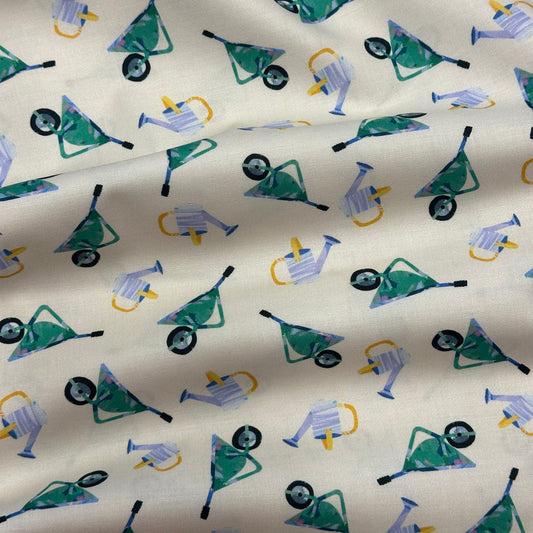 Wheelbarrows Greenhouse Craft Fabric