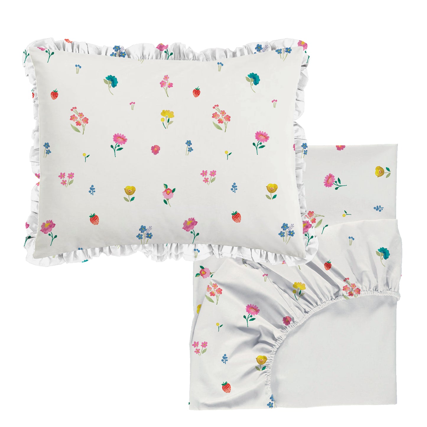 Buttercup Fitted Sheet with Frilly Pillowcase Single Sample