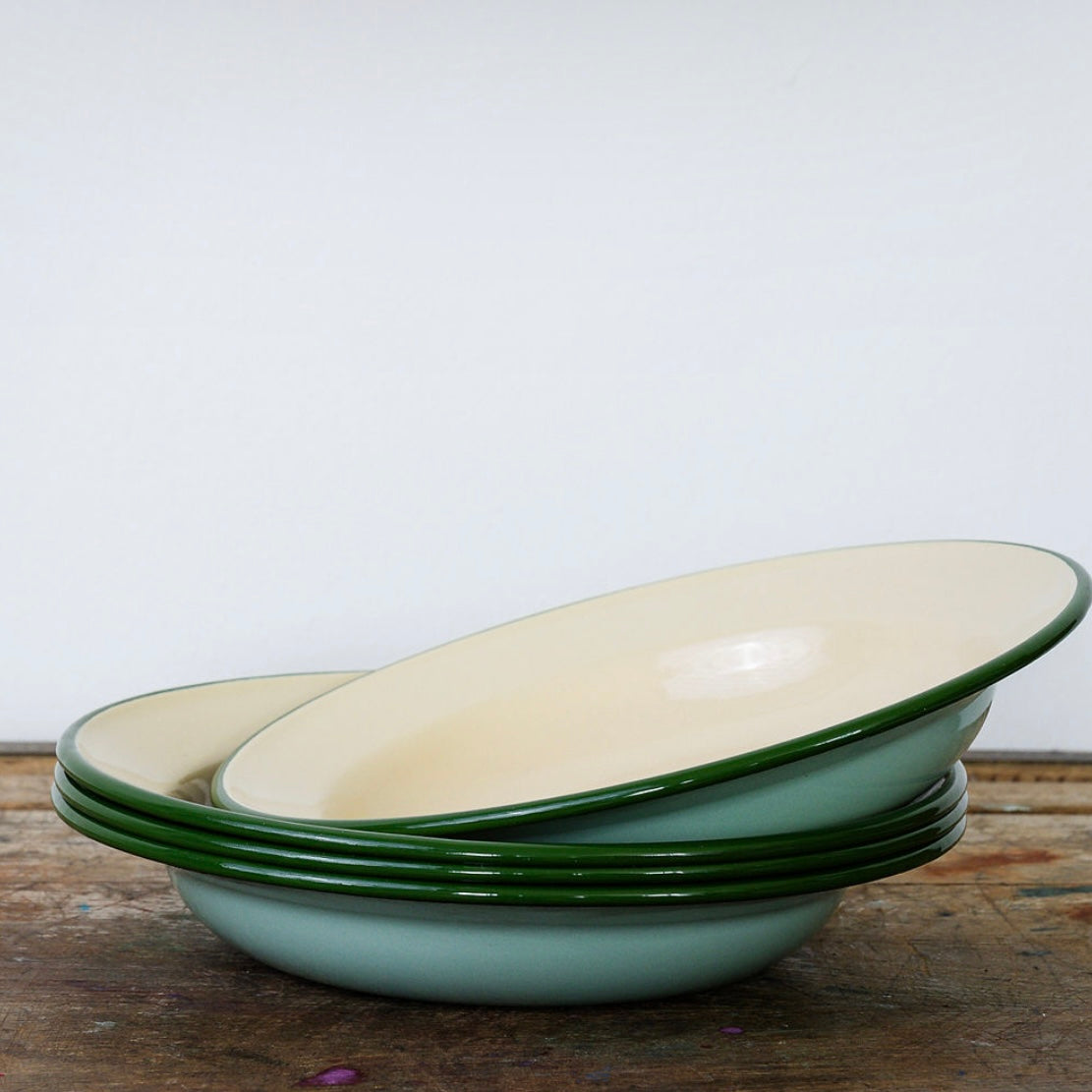 Enamel Pasta Bowl - Garden Peas