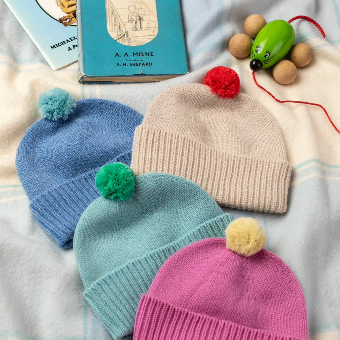Cherry Bakewell Cashmere Beanie Rosie Sugden x Wee Blue Bell