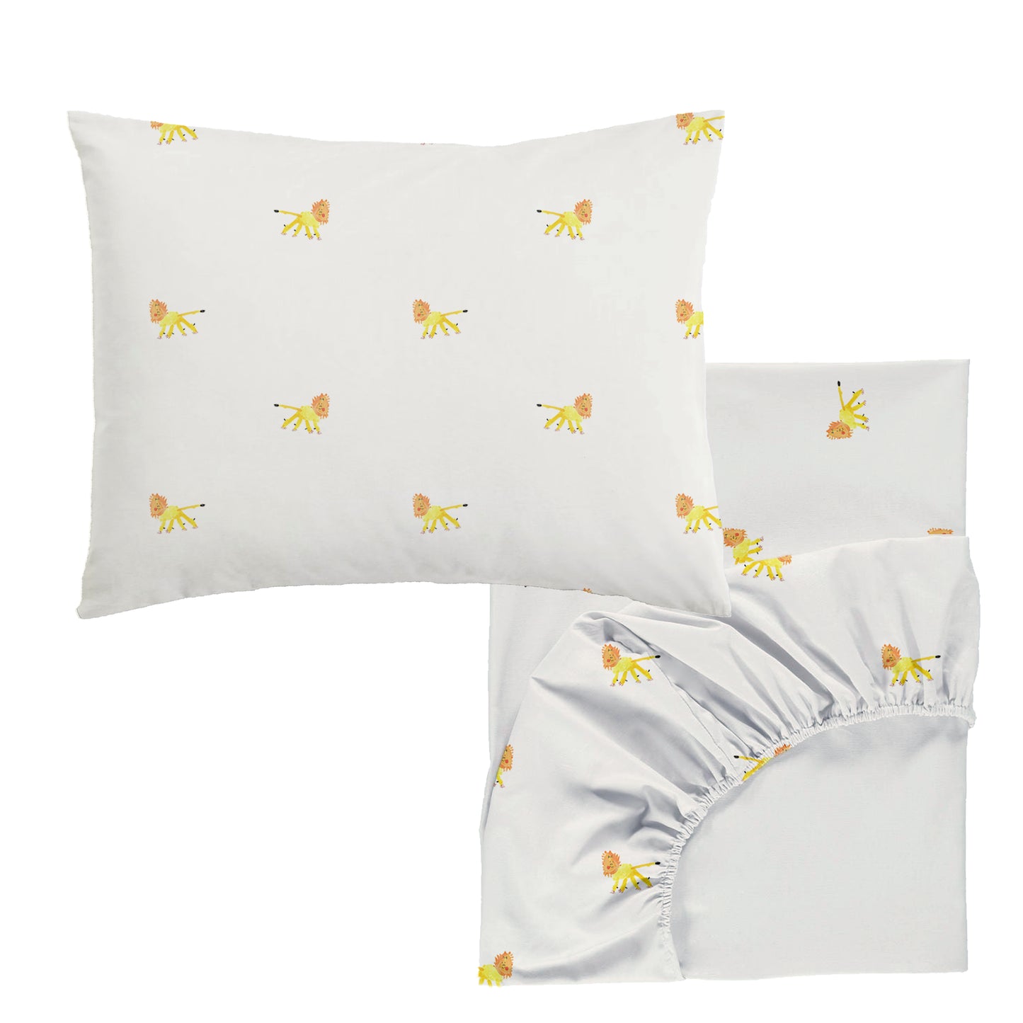 Little Lions Fitted Sheet and Pillowcase Single Sample