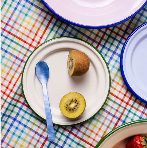 Enamel Snack Plate - Green Banana