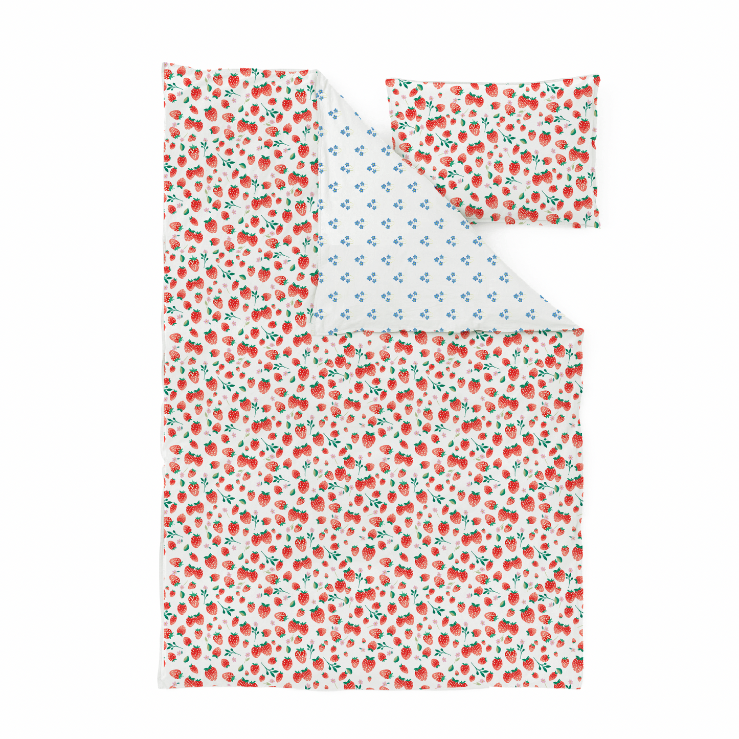 Strawberries Forget-me-not Duver Cover Set Toddler Sample