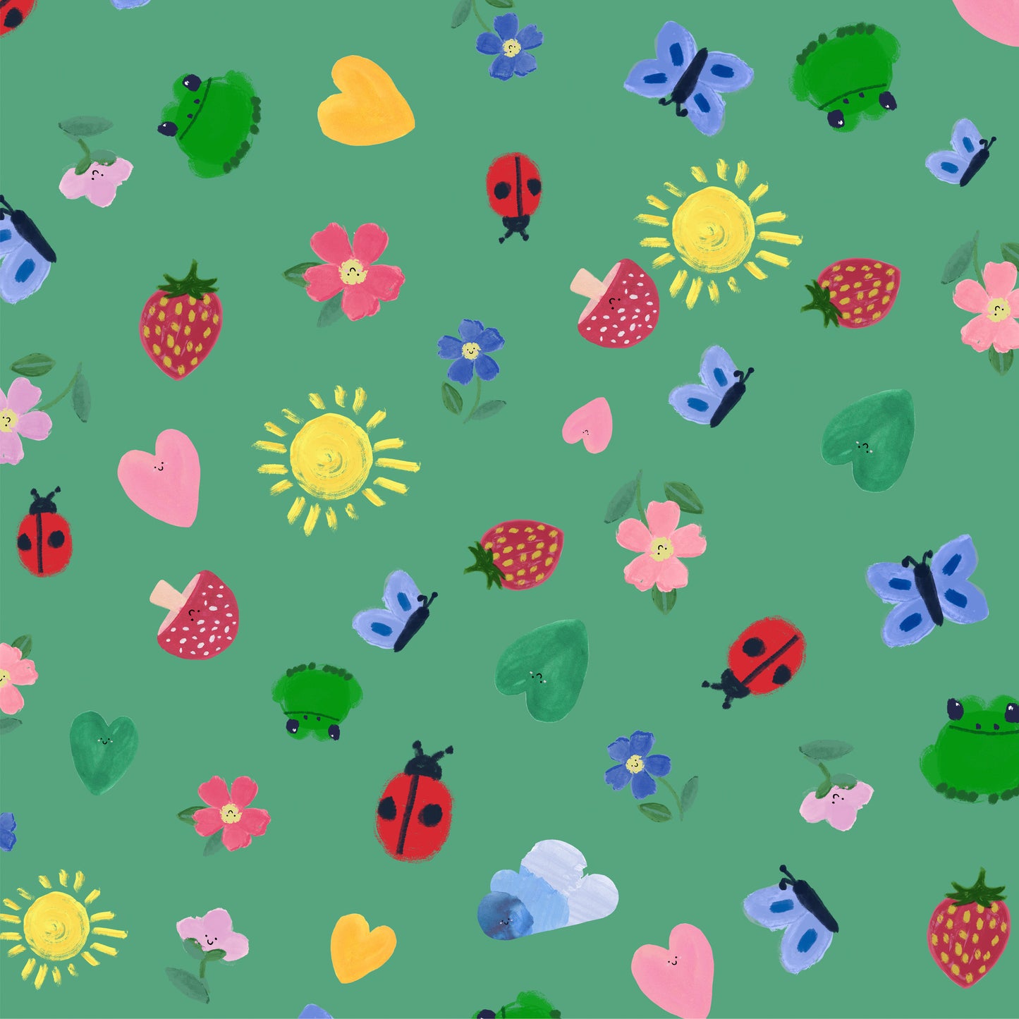 Little Things Green Grass Craft Fabric
