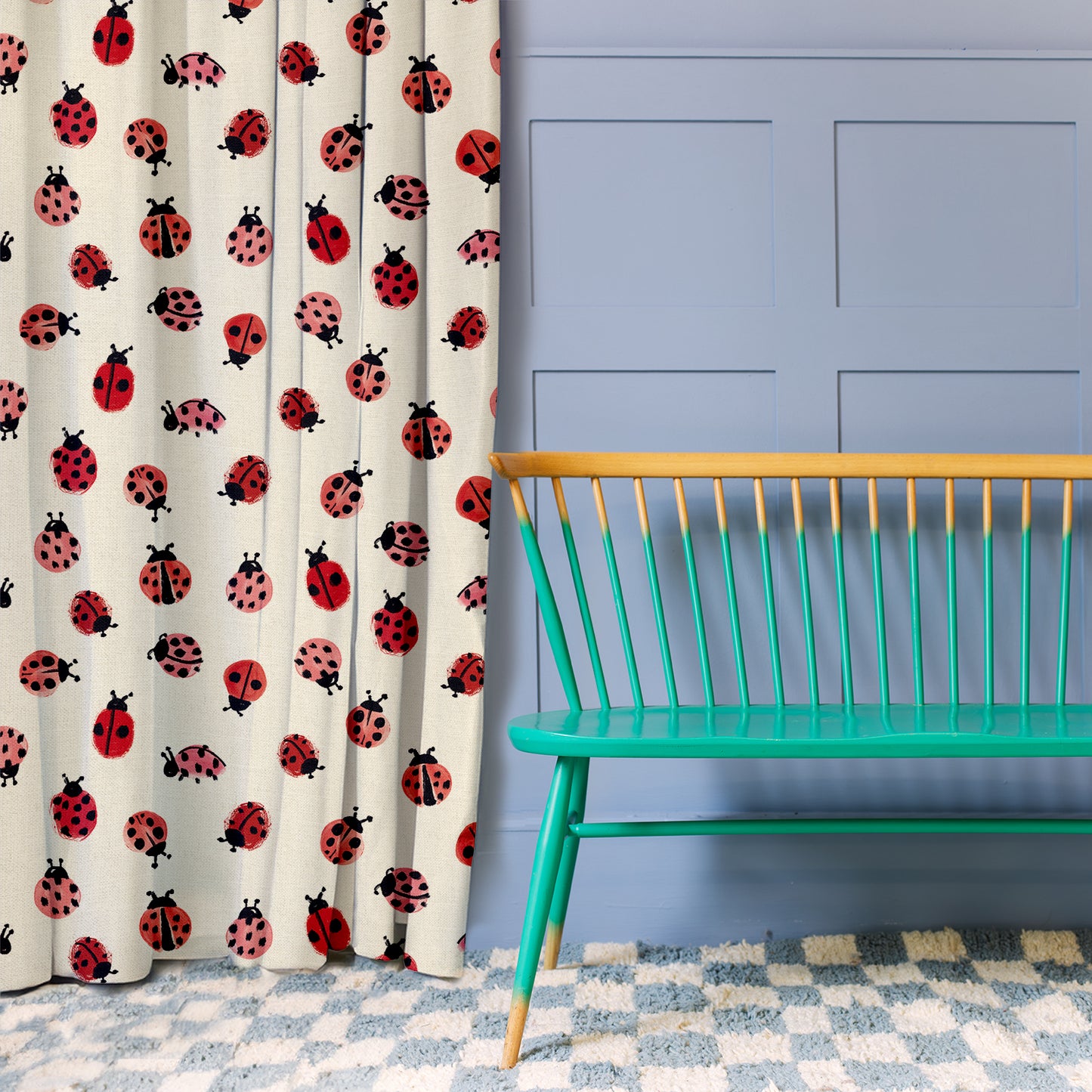 Ladybirds Spring Fabric Sample