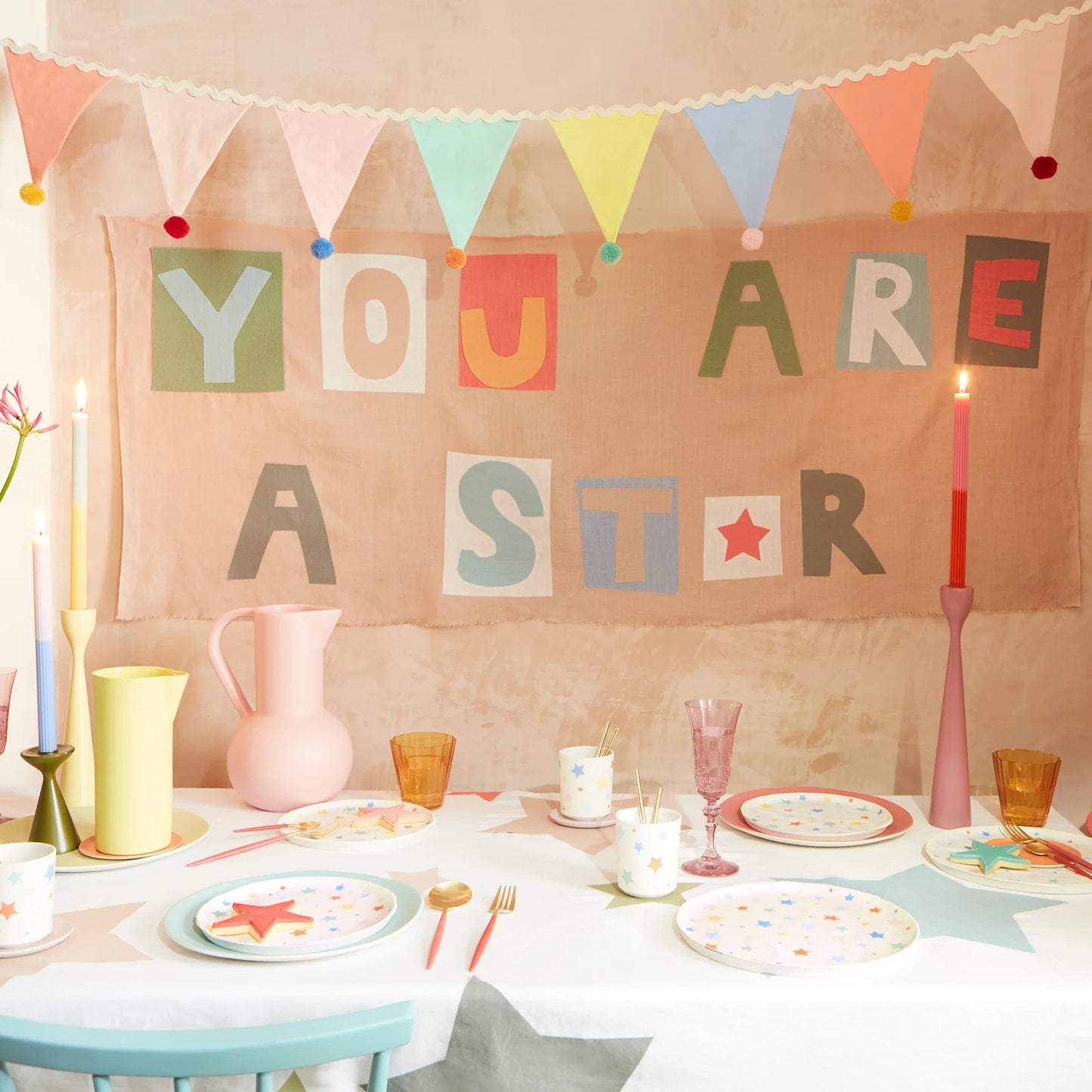 Meri Meri Pastel Pompom Flag Garland